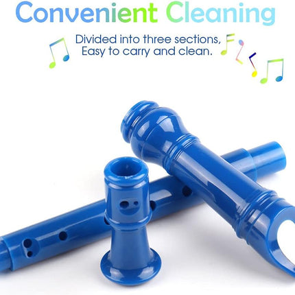 Blue German Style Soprano Recorder in C Key