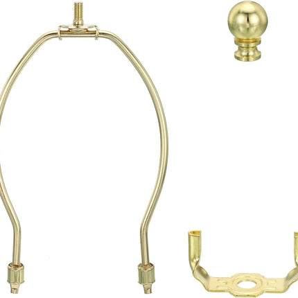 7 Inch Gold Tone Lamp Harp Kit with Finial