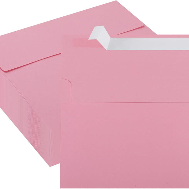 5x7 / A7 Pink Self-Seal Envelopes, 50 Pack