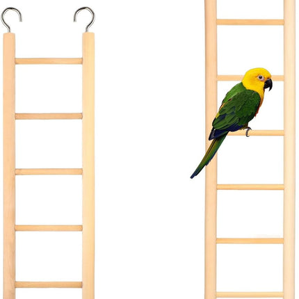 2 Pack Wooden Bird Cage Ladders, 6 Step and 8 Step