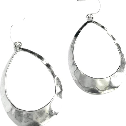 HomeChef ChefDelHogar Large Teardrop Hoop on Sterling Silver Earrings Bohemian Boho Statement Jewelry — Kitchen & Home