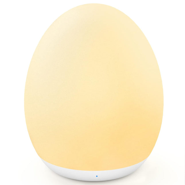 Kids Egg Night Light with 7 Colors, Dimming, Timer, Rechargeable Silicone Lamp