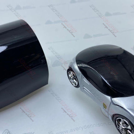 Gloss Obsidian Black Automotive Vinyl Wrap Roll, 5 ft x 1 ft