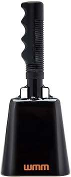 10 Inch Steel Cowbell with Handle for Sports Events, School Bells, Chimes, Percussion, Call Bell and Alarm Use