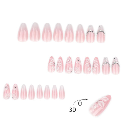 PawHaven RefugioPata 24Pcs White French Tip Press on Nails Medium Almond Fake Nails with Silver — Pet Supplies
