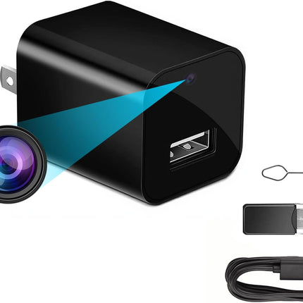 1080P Hidden Spy Camera USB Charger with WiFi, Motion Sensors, Night Vision, and App Connectivity