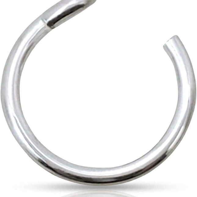 925 Sterling Silver Faux Clip-On Nose Ring, 20g Tiny Non-Piercing Huggie Hoop