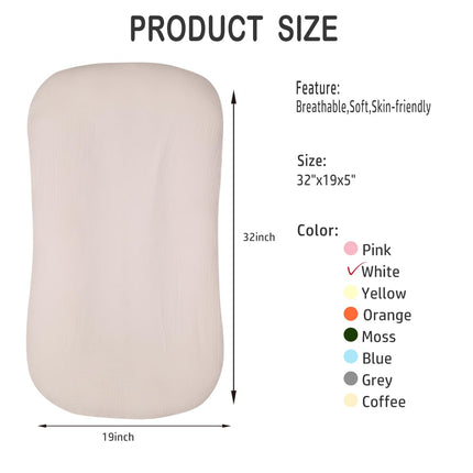 Infant Support Cushion with Muslin Cover - White