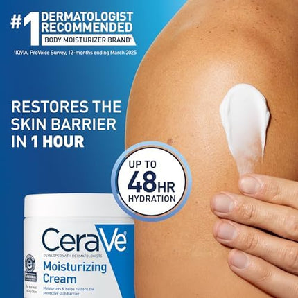 CeraVe Moisturizing Cream 19oz – Hydrating Body & Face Moisturizer for Dry Skin