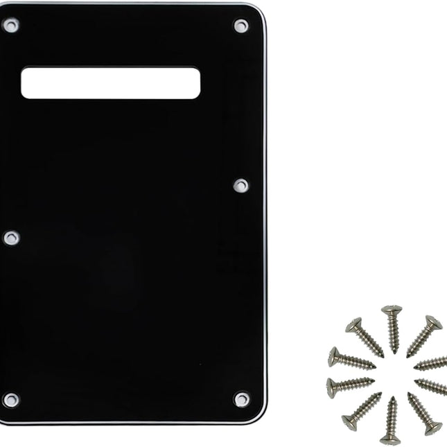 Black 3ply 6-Hole Guitar Back Plate Cavity Cover