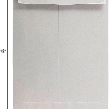 9 x 12 Open End Catalog Envelopes with Peel and Seal Closure - Grey Kraft - 50 Pack
