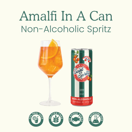 SourceToHome FuenteACasa Virgin Amalfi Spritz (12-Pack) – Bittersweet Orange Non-Alcoholic Spritz — Home & Lifestyle