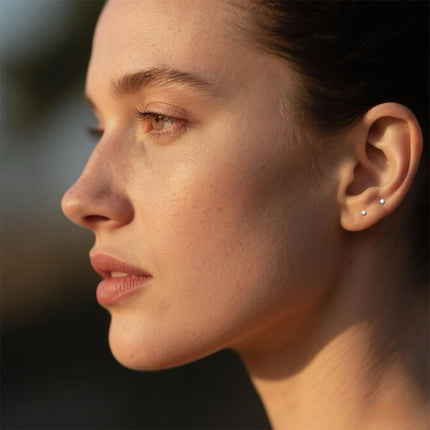 10 Pairs Small Cubic Zirconia Stud Earrings