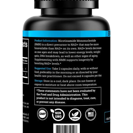 Black Forest NMN 1000mg supplement bottle with BioPerine for enhanced absorption