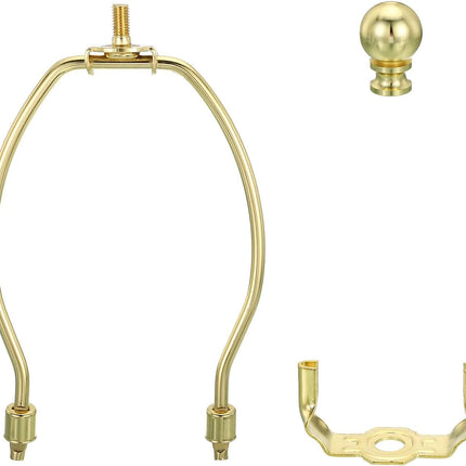 6 Inch Gold Tone Lamp Harp Kit with Finial