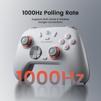 Nova Lite 2 Wireless PC Controller with Hall Effect Joysticks & Triggers, 2.4G & Wired 1000Hz Polling Rate, Remappable Buttons - White