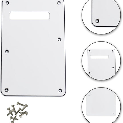 6-Hole White 3-Ply Guitar Back Plate Cavity Cover