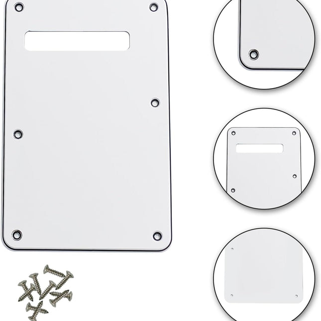 6-Hole White 3-Ply Guitar Back Plate Cavity Cover