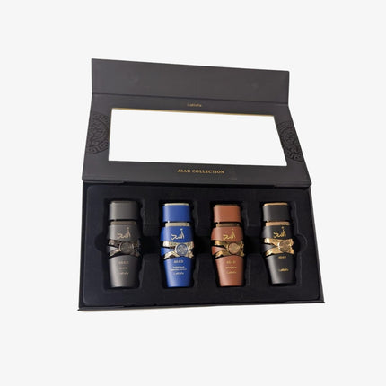 GlowEssence EsenciaLuz Lattafa Asad 4-Piece Gift Set 25ml – Men's Oriental Fragrance Collection — Beauty & Self-Care