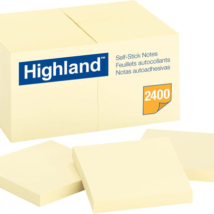 Yellow Self-Stick Notes, 3 x 3 Inches, 24 Pack