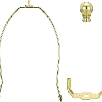 11 Inch Gold Tone Lamp Harp Kit with Finial