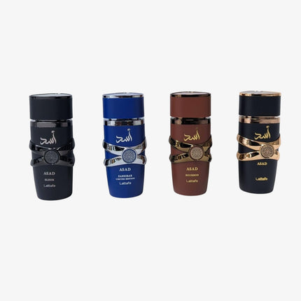 GlowEssence EsenciaLuz Lattafa Asad 4-Piece Gift Set 25ml – Men's Oriental Fragrance Collection — Beauty & Self-Care