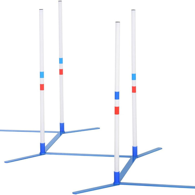 PawHaven RefugioPata Lightweight Dog Agility Weave Pole Kit 6 Adjustable PE Poles — Pet Supplies