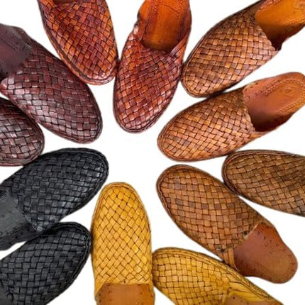 GlowEssence EsenciaLuz Dark Brown Woven Mules for Women – Vintage-Style Braided Slip-Ons — Beauty & Self-Care
