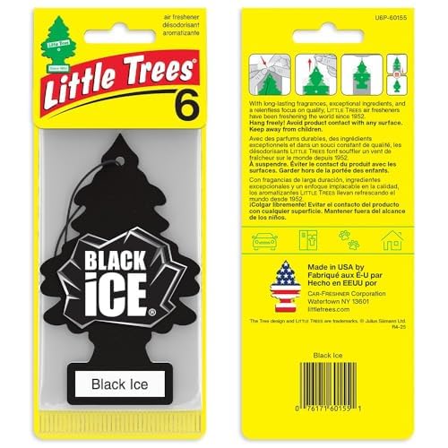 Hanging Tree Car Air Fresheners, Black Ice Scent, 24 Count