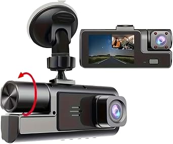 1080P HD Wide-Angle Dash Camera for Front, Rear, and Interior Recording