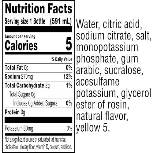 Zero Sugar Lemon-Lime Thirst Quencher Sports Drinks, 20 oz Bottles, Pack of 8