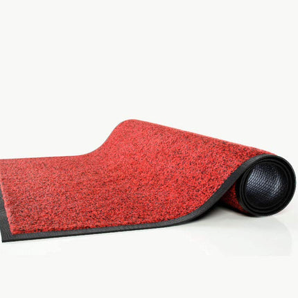 Platinum Series Indoor Wiper Floor Mat, Rubber with Nylon Carpet, 4' x 6', Red