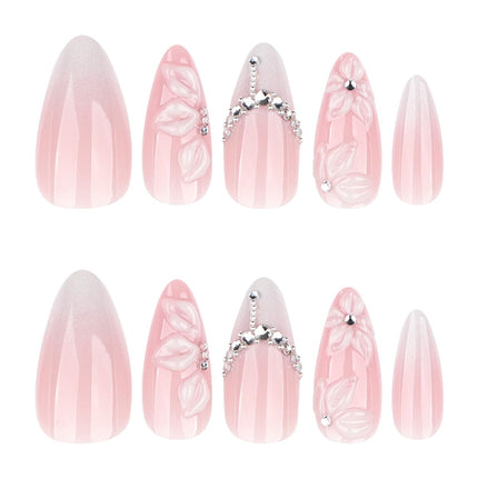 PawHaven RefugioPata 24Pcs White French Tip Press on Nails Medium Almond Fake Nails with Silver — Pet Supplies