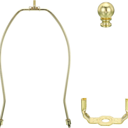10.5 Inch Gold Tone Lamp Harp Kit with Finial