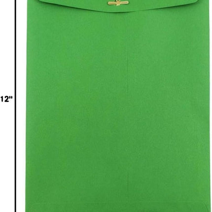 SourceToHome FuenteACasa JAM PAPER 9 x 12 Colored Envelopes with Clasp Closure - Green Recycled - — Home & Lifestyle