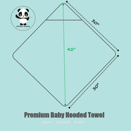 Bear Ear Hooded Baby Towel, Rayon Made from Bamboo, 30 x 30 Inch