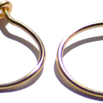 14k Real Gold Thin Hoop Earrings for Women