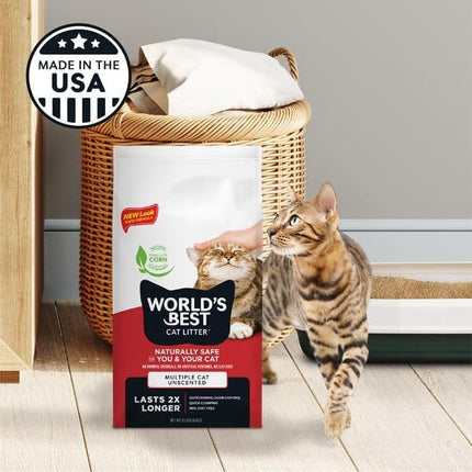PawHaven RefugioPata WORLD'S BEST CAT LITTER Multiple Cat Unscented, 32-Pounds — Pet Supplies
