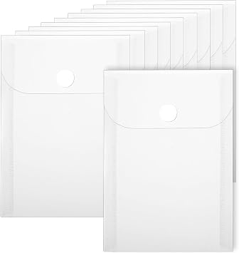 10-Pack Clear Snap Closure Envelope Pouches, 5 x 3.5 in