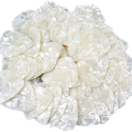 White Pearl Celluloid Guitar or Bass Pick, 0.46 mm Light