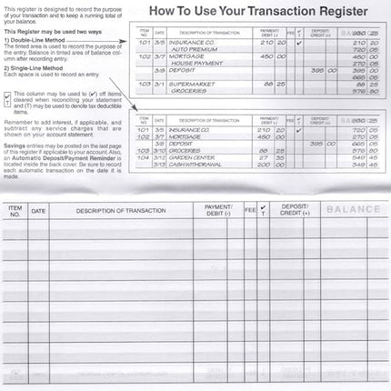 Checkbook Registers with 2026-2028 Calendars, 12 Pack