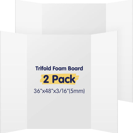 SourceToHome FuenteACasa AKONEGE 2 Pack White Trifold Poster Board 36" x 48" Foam Core — Home & Lifestyle