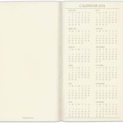 Pocket Monthly Planner 2024 - 18-Month Bonded Leather Calendar, Hydrangea, 6 x 3.25 in.