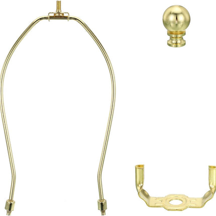 9.5 Inch Gold Tone Lamp Harp Kit with Finial