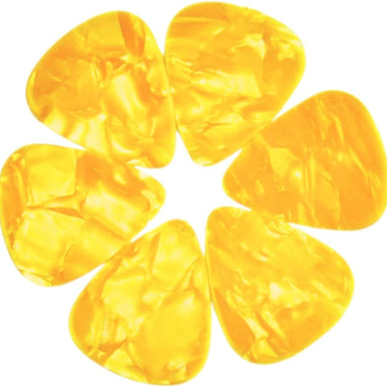 Celluloid Yellow Pearl Guitar or Bass Pick 0.71 mm Medium Gauge 351 Shape 12 Pack