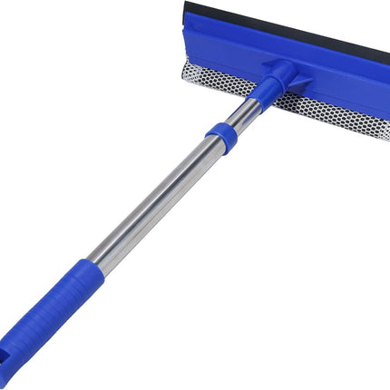 2-in-1 Car Windshield Squeegee and Sponge Scrubber, Blue