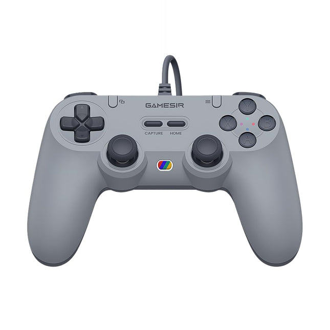 Retro Gray Wired Game Controller with Hall Effect Sticks