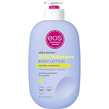 eos Shea Better Body Lotion Vanilla Cashmere 16 oz with 24-hour moisture
