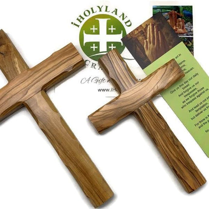 SourceToHome FuenteACasa Olive Wood Wall Cross from Bethlehem, Wall Hanging Wooden Crosses for Wall — Home & Lifestyle