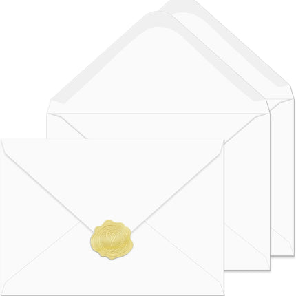 A7 White 5x7 V-Flap Thick Invitation Envelopes, 30 Pack